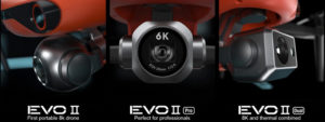 Two Autel Evo II drone variants equipped with 8K cameras