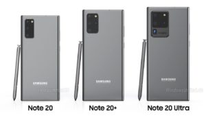 This is what the Samsung Note20, Note20 + and Note20 Ultra will look like